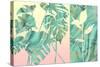 Marbled Tropical Silhouettes-null-Stretched Canvas