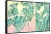 Marbled Tropical Silhouettes-null-Framed Stretched Canvas