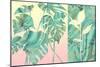 Marbled Tropical Silhouettes-null-Mounted Premium Giclee Print