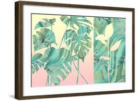 Marbled Tropical Silhouettes-null-Framed Art Print