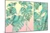 Marbled Tropical Silhouettes-null-Mounted Art Print