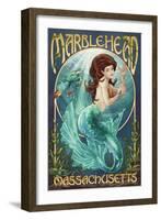 Marblehead, Massachusetts - Mermaid-Lantern Press-Framed Art Print