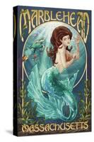 Marblehead, Massachusetts - Mermaid-Lantern Press-Stretched Canvas