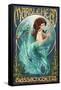 Marblehead, Massachusetts - Mermaid-Lantern Press-Framed Stretched Canvas