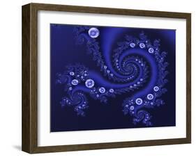 Marbleized Blue-Fractalicious-Framed Giclee Print