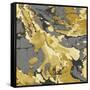 Marbleized in Gold and Grey I-Danielle Carson-Framed Stretched Canvas