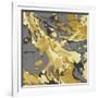 Marbleized in Gold and Grey I-Danielle Carson-Framed Art Print