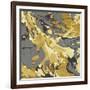 Marbleized in Gold and Grey I-Danielle Carson-Framed Art Print