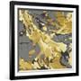 Marbleized in Gold and Grey I-Danielle Carson-Framed Art Print