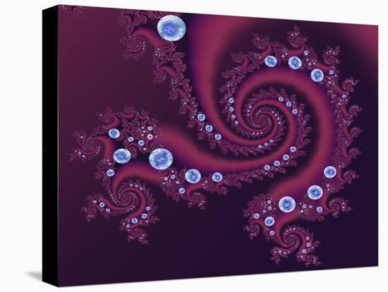 Marbleized Red-Fractalicious-Stretched Canvas