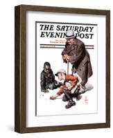 "Marbles Game," Saturday Evening Post Cover, March 28, 1925-Joseph Christian Leyendecker-Framed Giclee Print