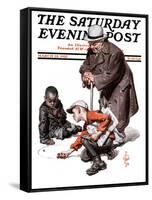 "Marbles Game," Saturday Evening Post Cover, March 28, 1925-Joseph Christian Leyendecker-Framed Stretched Canvas