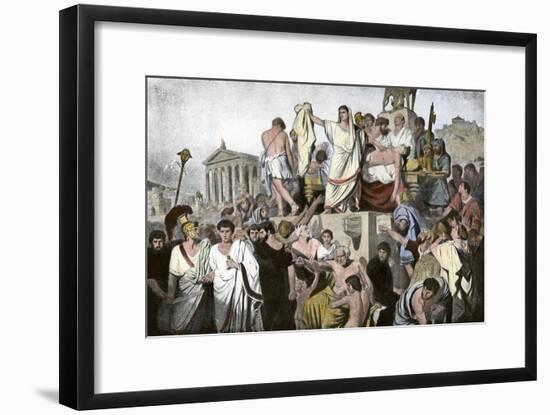 Marc Antony's Oration over Julius Caesar's Body in Ancient Rome, 44 Bc-null-Framed Giclee Print