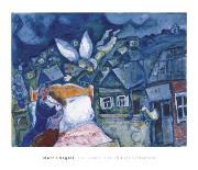 Flowers and Lovers-Marc Chagall-Art Print