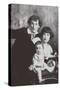 Marc Chagall with His First Wife Bella and Daughter Ida, 1917-null-Stretched Canvas