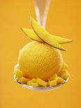 Mango Sorbet with Fresh Fruit on a Spoon-Marc O^ Finley-Photographic Print