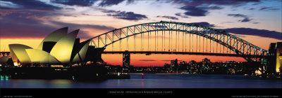 Opera House and Harbor Bridge, Sydney-Marc Segal-Framed Art Print