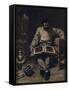 Marc Trapadoux examinant un livre d'estampes-Gustave Courbet-Framed Stretched Canvas