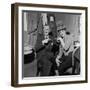 Marceau with Stan Laurel, who visited Marceau in his dressing room. Paris, 1951.-Erich Lessing-Framed Photographic Print