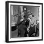 Marceau with Stan Laurel, who visited Marceau in his dressing room. Paris, 1951.-Erich Lessing-Framed Photographic Print