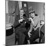 Marceau with Stan Laurel, who visited Marceau in his dressing room. Paris, 1951.-Erich Lessing-Mounted Photographic Print