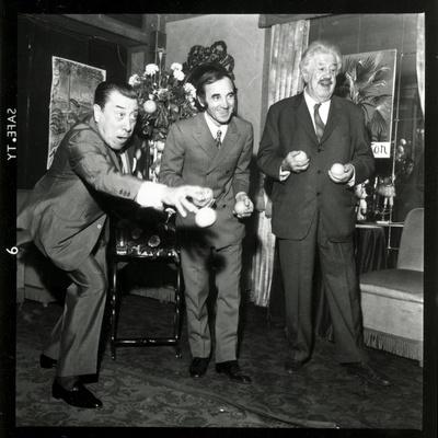 Charles Aznavour, Fernandel and Michel Simon at the Orange and Citron Price, 28 October 1969
