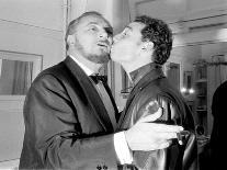 Pierre and Claude Brasseur Kissing-Marcel Begoin-Photographic Print