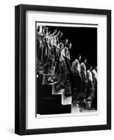 Marcel Duchamp Walking down Stairs in exposure of Famous Painting "Nude Descending a Staircase"-Eliot Elisofon-Framed Photographic Print