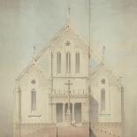 Eglise paroissiale à Napoléonville (Pontivy, Morbihan) : façade latérale, élévation-Marcellin Varcollier-Giclee Print