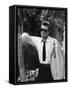 Marcello Mastroianni, La Dolce Vita, Federico Fellini, 1960 (b/w photo) (b/w photo)-null-Framed Stretched Canvas