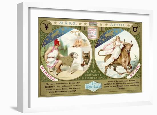 March and April: Aries and Taurus-null-Framed Giclee Print