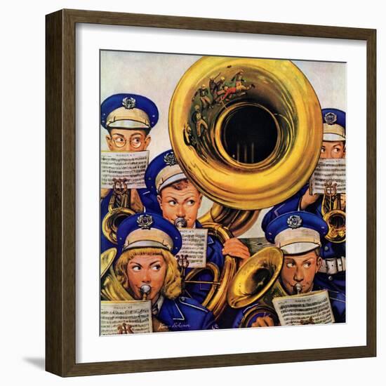 "March Band at Football Game," October 19, 1946-Stevan Dohanos-Framed Giclee Print