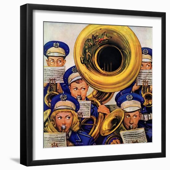 "March Band at Football Game," October 19, 1946-Stevan Dohanos-Framed Giclee Print