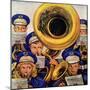 "March Band at Football Game," October 19, 1946-Stevan Dohanos-Mounted Giclee Print