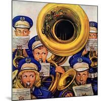 "March Band at Football Game," October 19, 1946-Stevan Dohanos-Mounted Giclee Print
