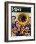 "March Band at Football Game," Saturday Evening Post Cover, October 19, 1946-Stevan Dohanos-Framed Giclee Print