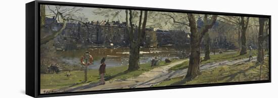 March, Hampstead Lake, Hampstead Heath, 2010-Peter Brown-Framed Stretched Canvas