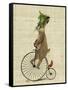 March Hare on Penny Farthing-Fab Funky-Framed Stretched Canvas