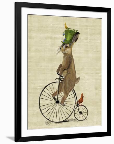 March Hare on Penny Farthing-Fab Funky-Framed Art Print