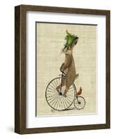 March Hare on Penny Farthing-Fab Funky-Framed Art Print