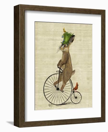 March Hare on Penny Farthing-Fab Funky-Framed Art Print