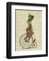 March Hare on Penny Farthing-Fab Funky-Framed Art Print