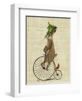 March Hare on Penny Farthing-Fab Funky-Framed Art Print