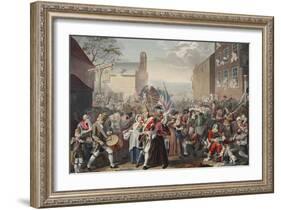 March of the Guards to Finchley, Illustration from 'Hogarth Restored: the Whole Works of the…-William Hogarth-Framed Giclee Print