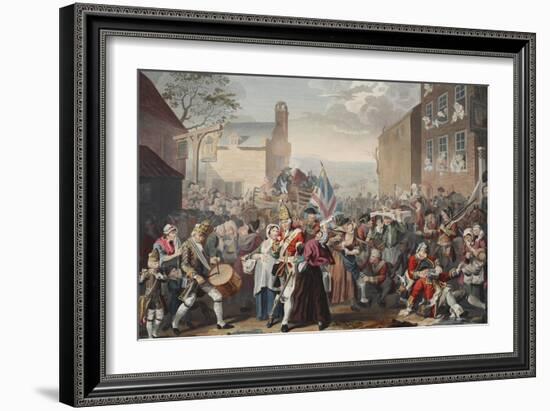 March of the Guards to Finchley, Illustration from 'Hogarth Restored: the Whole Works of the…-William Hogarth-Framed Giclee Print