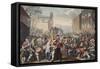 March of the Guards to Finchley, Illustration from 'Hogarth Restored: the Whole Works of the…-William Hogarth-Framed Stretched Canvas