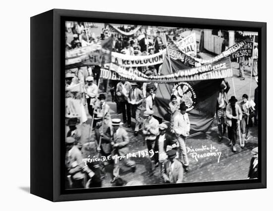 March of the Workers, Mexico City, May Day 1929-Tina Modotti-Framed Stretched Canvas