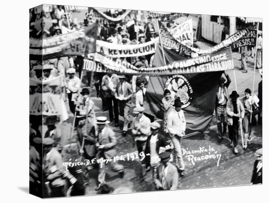 March of the Workers, Mexico City, May Day 1929-Tina Modotti-Stretched Canvas