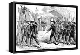 March Past of the 'Garibaldi Guard' before President Lincoln, 1861-1865-null-Framed Stretched Canvas