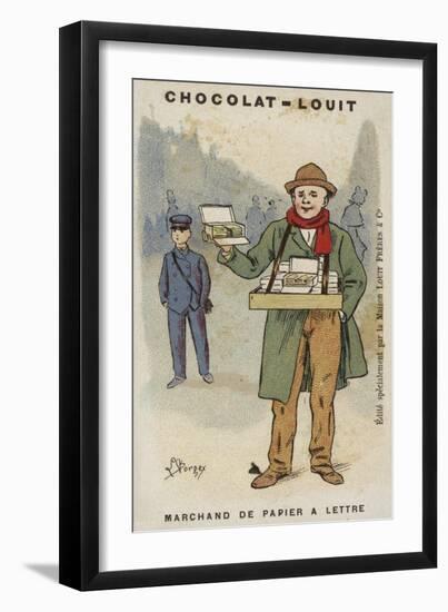 Marchand De Papier a Lettre-Louis Borgex-Framed Giclee Print